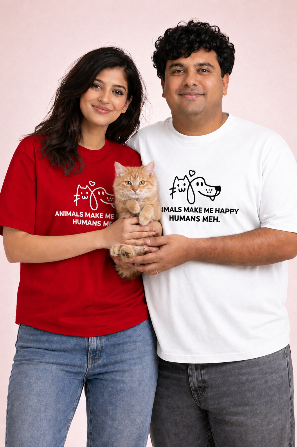 Animals Make Me Happy. Humans Meh. — Statement Tee
