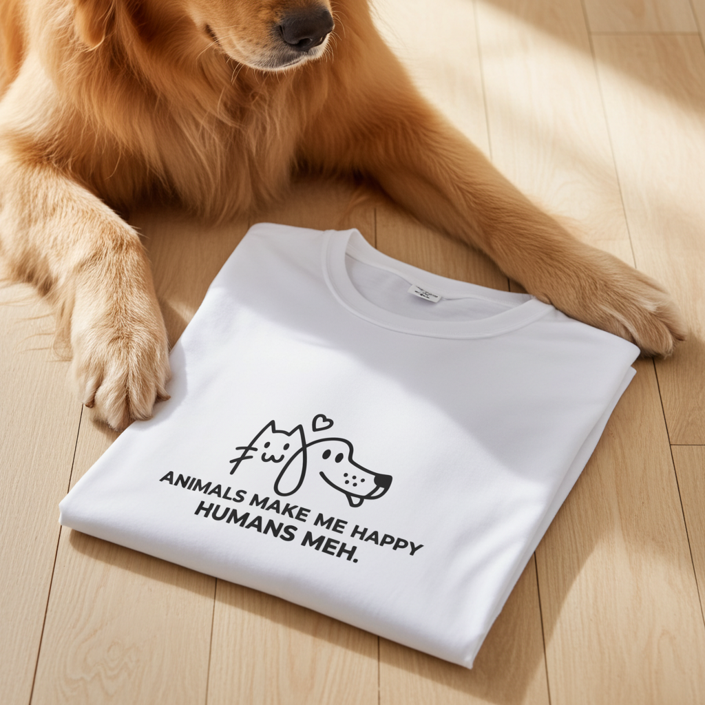 Animals Make Me Happy. Humans Meh. — Statement Tee